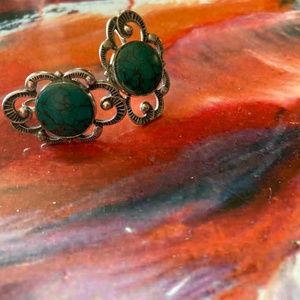 Turquoise Vintage  “screw back”  Earrings